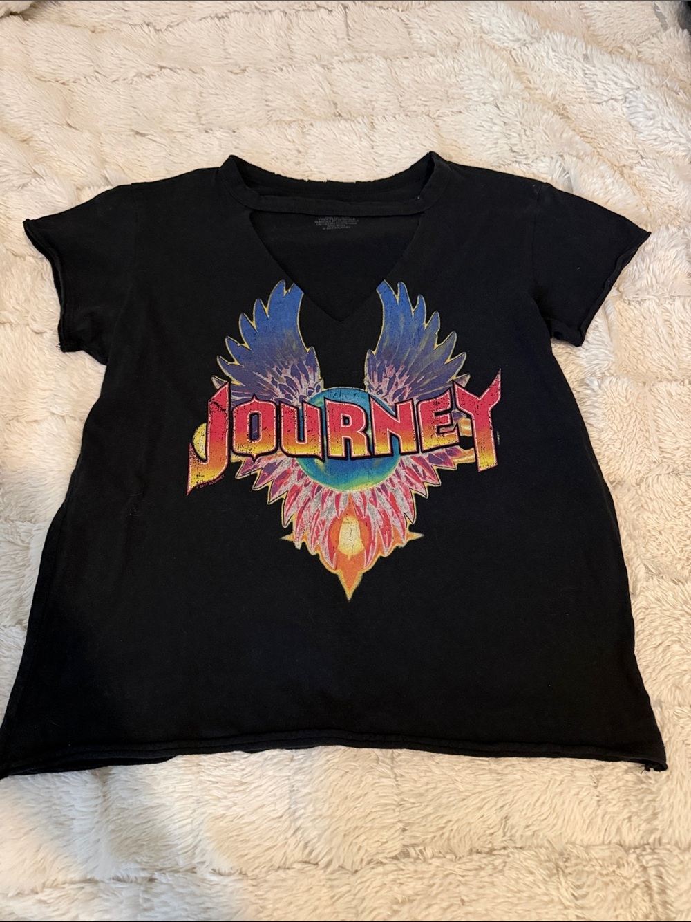 Journey Logo Black V-Neck Women's Tee